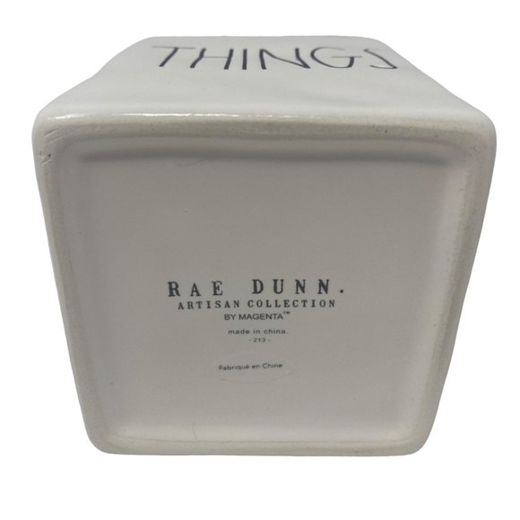 Rae Dunn THINGS Ceramic Square Canister Jar with Lid - Picture 6 of 10